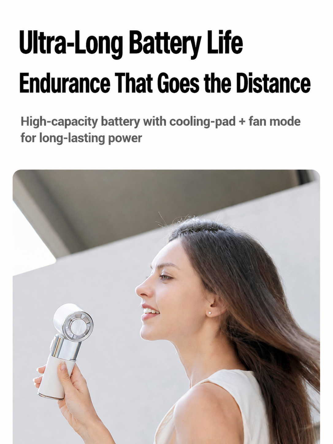 Meenova Portable Cooling Fan with Ice Cooling Technology, Retractable Type-C Cable, 100-Speed Wind Control, LED Display & Emergency Power Bank