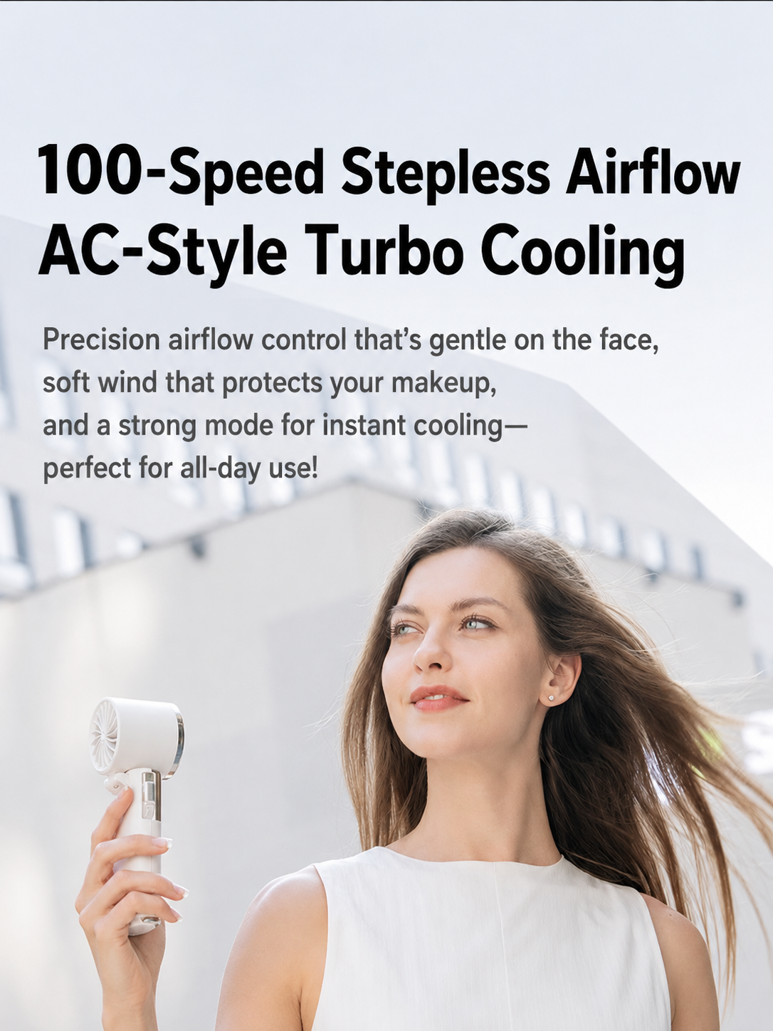 Meenova Portable Cooling Fan with Ice Cooling Technology, Retractable Type-C Cable, 100-Speed Wind Control, LED Display & Emergency Power Bank