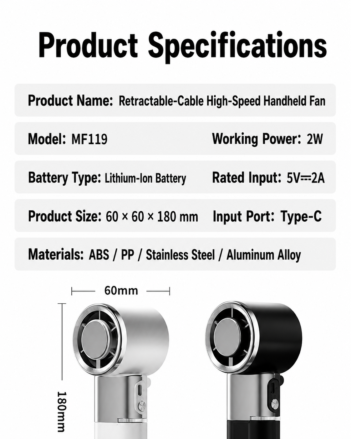 Meenova Portable Cooling Fan with Ice Cooling Technology, Retractable Type-C Cable, 100-Speed Wind Control, LED Display & Emergency Power Bank