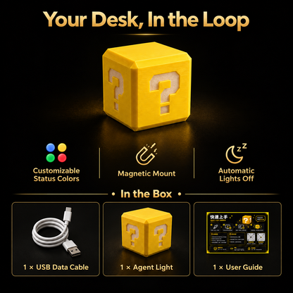Agent Light AI Status Cube with USB-C, Bluetooth & Magnetic Mount