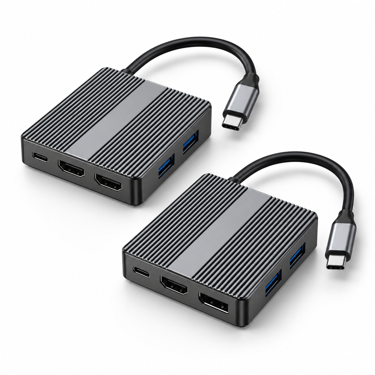 Meenova 7-in-1 USB-C MST Docking Station, Up to 4K 60Hz, Gigabit Ethernet, USB 3.2 & PD Charging, Dual HDMI or HDMI + DisplayPort for Compatible Windows Dual-Monitor Setups