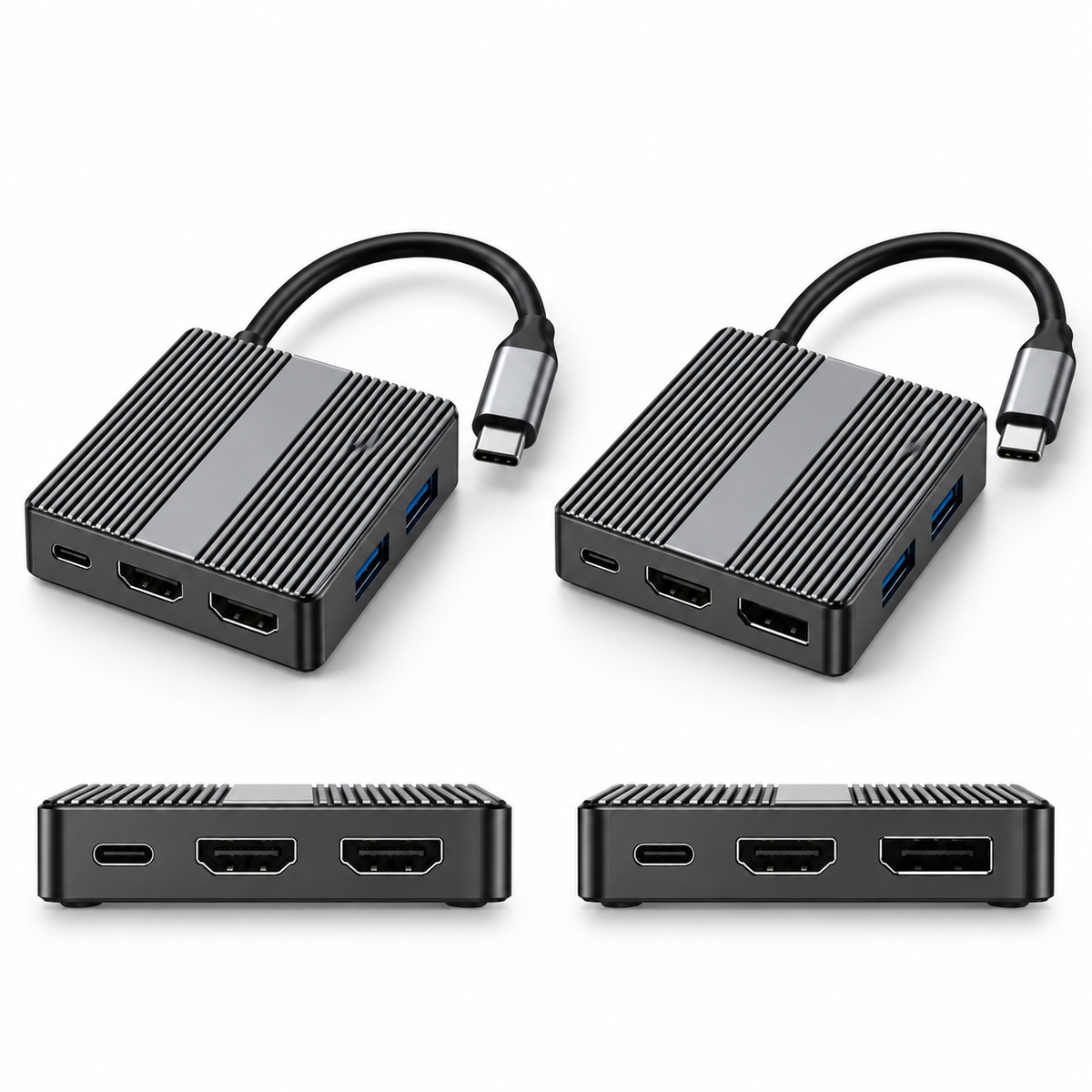 Meenova 7-in-1 USB-C MST Docking Station, Up to 4K 60Hz, Gigabit Ethernet, USB 3.2 & PD Charging, Dual HDMI or HDMI + DisplayPort for Compatible Windows Dual-Monitor Setups