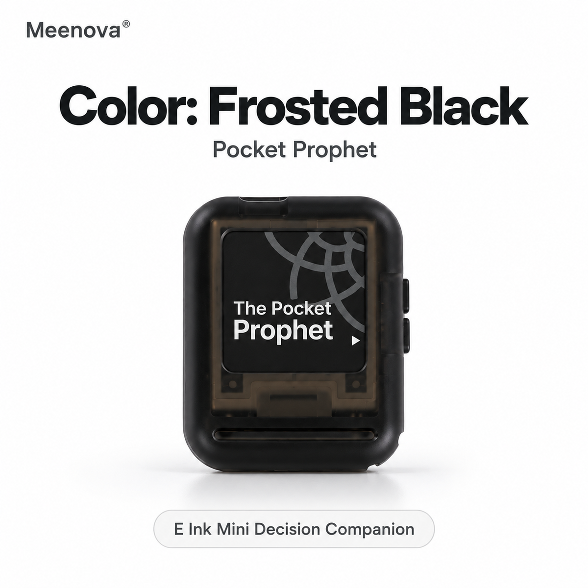 Meenova Rand/0 Pocket Prophet, 1.54-Inch E-Ink Decision Gadget with 350 Bilingual Answers, MBTI Guide, Dice & Coin Flip, Bluetooth Page Turner, NFC & USB-C Charging