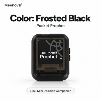 Meenova Rand/0 Pocket Prophet, 1.54-Inch E-Ink Decision Gadget with 350 Bilingual Answers, MBTI Guide, Dice & Coin Flip, Bluetooth Page Turner, NFC & USB-C Charging