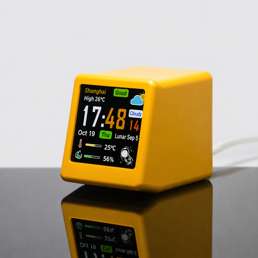 Meenova Smart Pixel Display WiFi Desktop Clock with Weather, GIF Animation, Photo Display, Countdown Timer and Custom Digital Information Screen