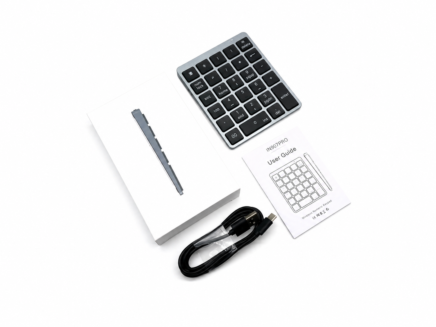 Meenova 28-Key Bluetooth Numeric Keypad with Aluminum Top Cover and 140mAh Rechargeable Battery for Windows, iOS & Android