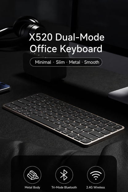 Meenova 78-Key Tri-Mode Wireless Keyboard, Bluetooth 5.0 & 2.4GHz with 3-Device Switching and Quiet Keys for Windows, Mac, iOS & Android