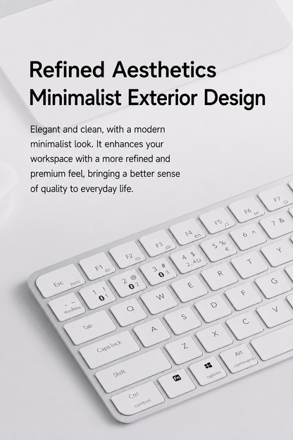 Meenova 78-Key Tri-Mode Wireless Keyboard, Bluetooth 5.0 & 2.4GHz with 3-Device Switching and Quiet Keys for Windows, Mac, iOS & Android