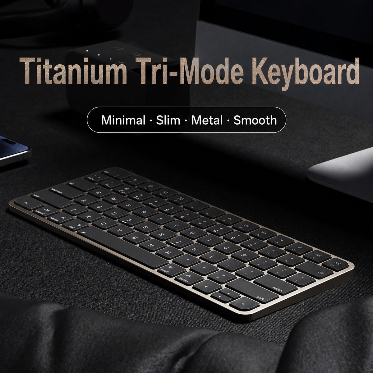 Meenova 78-Key Tri-Mode Wireless Keyboard, Bluetooth 5.0 & 2.4GHz with 3-Device Switching and Quiet Keys for Windows, Mac, iOS & Android