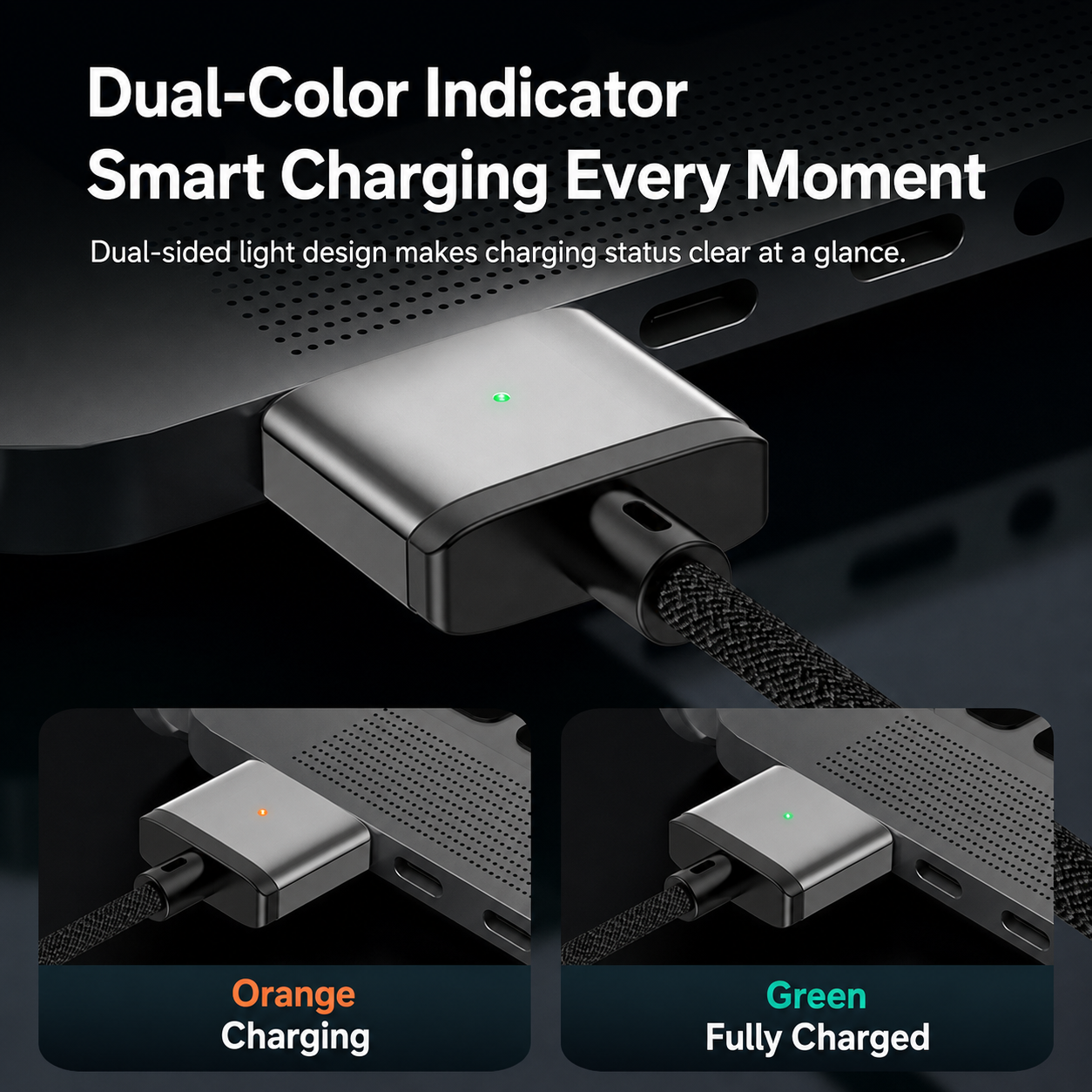 140W USB-C to MagSafe 3 Magnetic Charging Cable – 2M Braided Cord, PD 3.1 Fast Charge, LED Indicator for MacBook Air/Pro