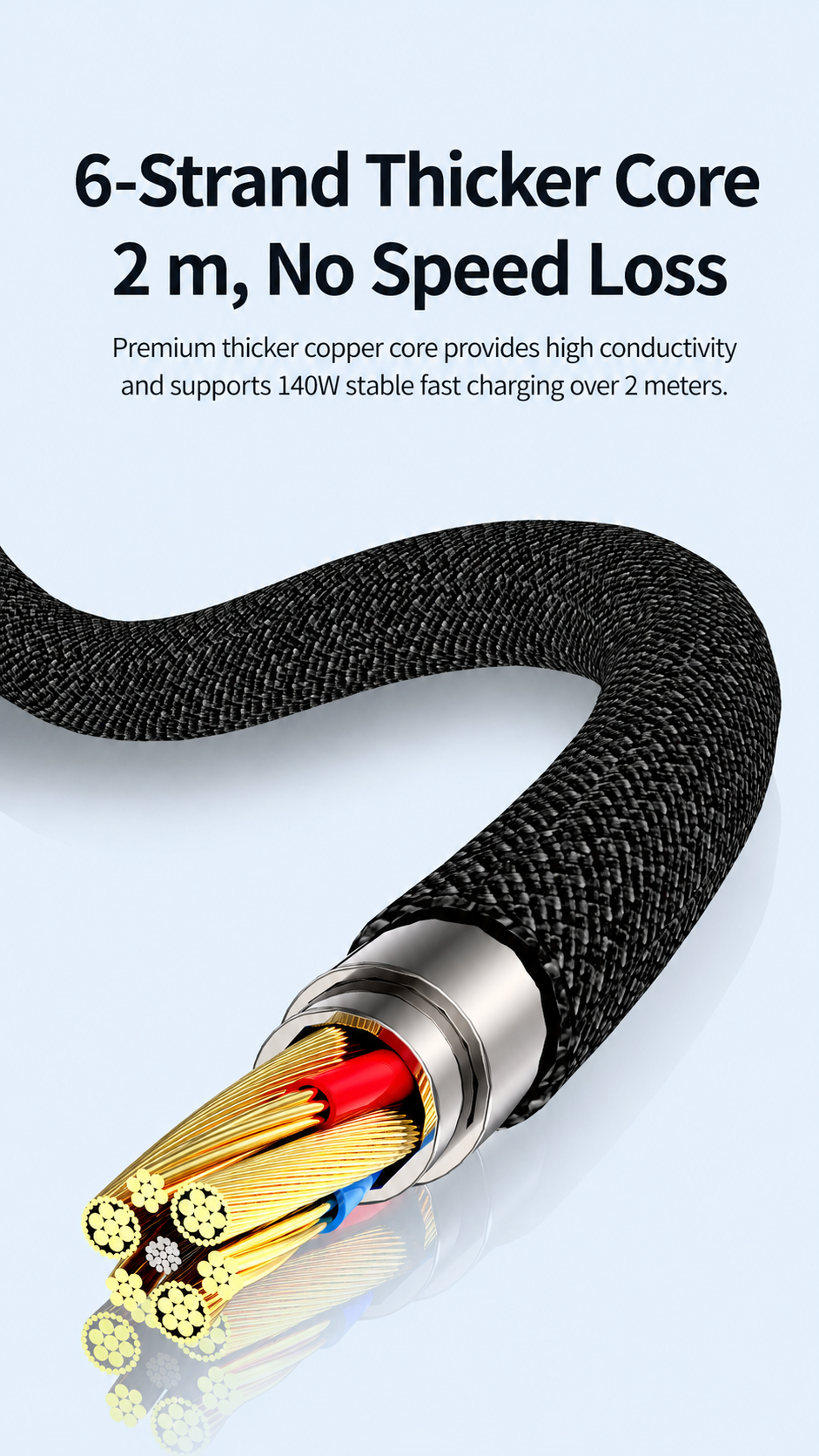140W USB-C to MagSafe 3 Magnetic Charging Cable – 2M Braided Cord, PD 3.1 Fast Charge, LED Indicator for MacBook Air/Pro