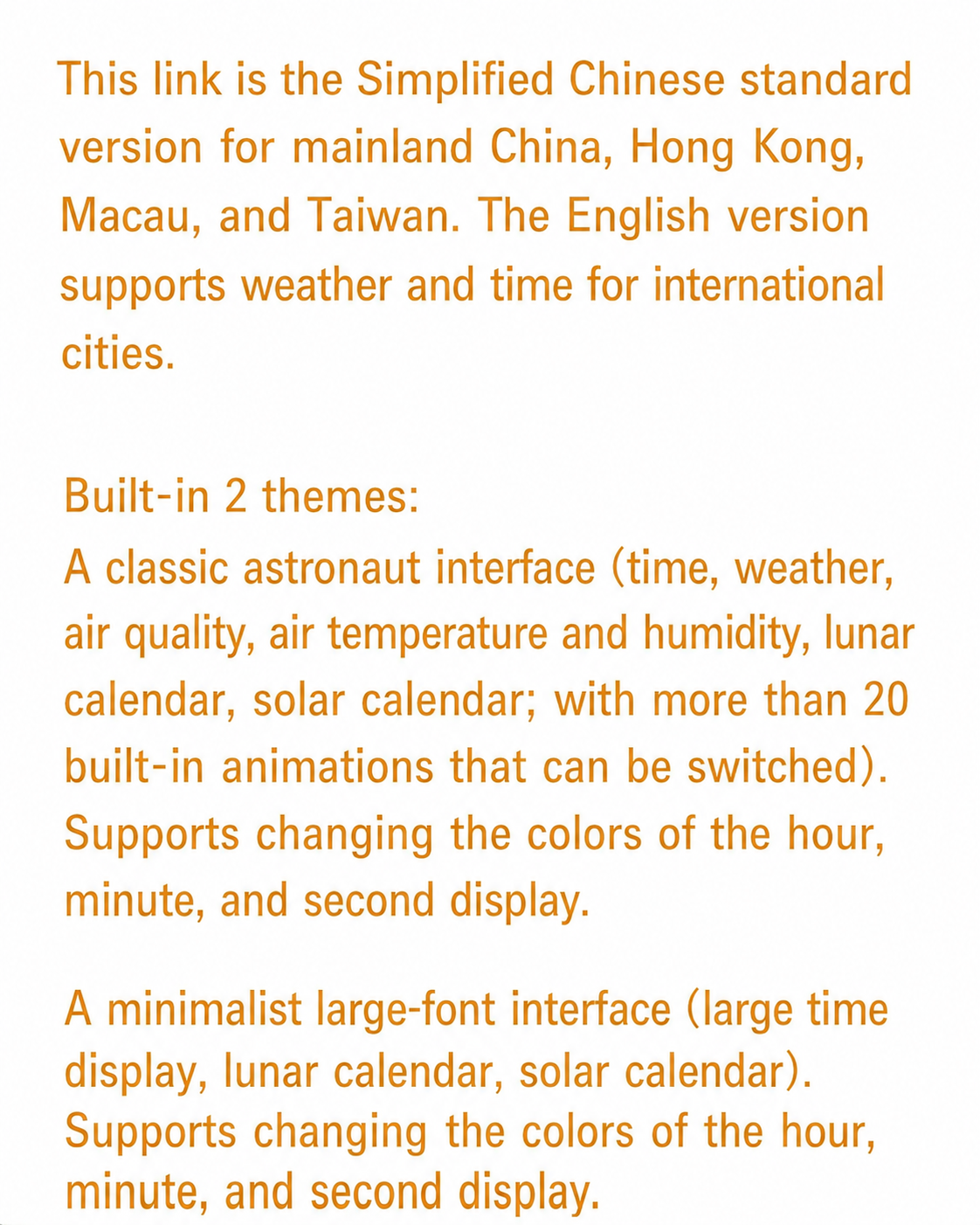 Meenova 1.54" WiFi Smart Desktop Weather Clock with Color Display, Temperature, Humidity, Calendar and Custom Animated Themes