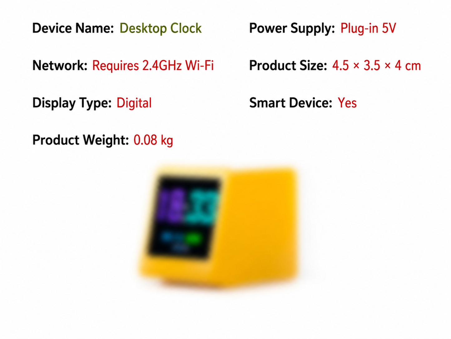 Meenova 1.54" WiFi Smart Desktop Weather Clock with Color Display, Temperature, Humidity, Calendar and Custom Animated Themes
