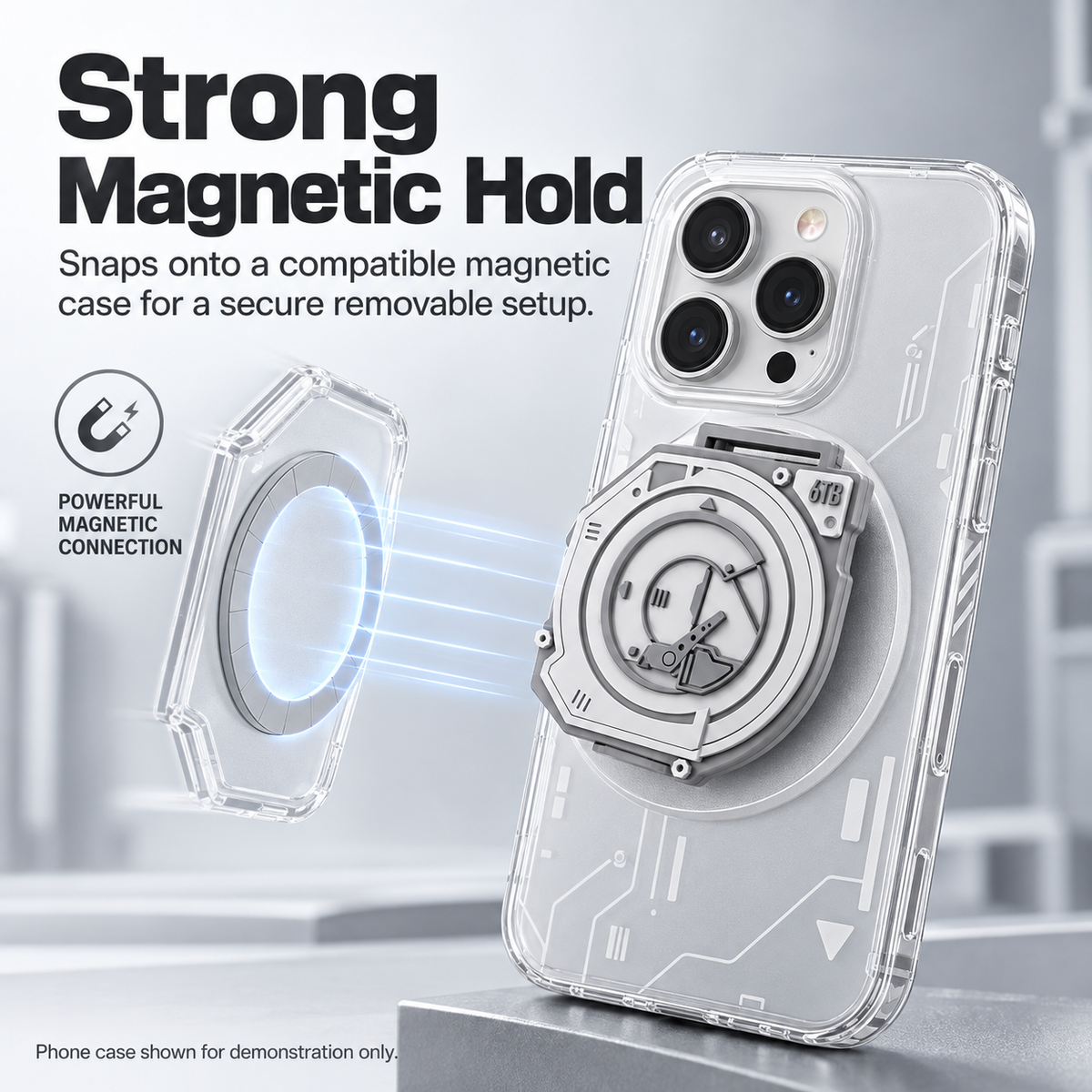 Meenova Hard Drive-Inspired Magnetic Phone Stand for MagSafe-Compatible Cases, 3D Mechanical Design