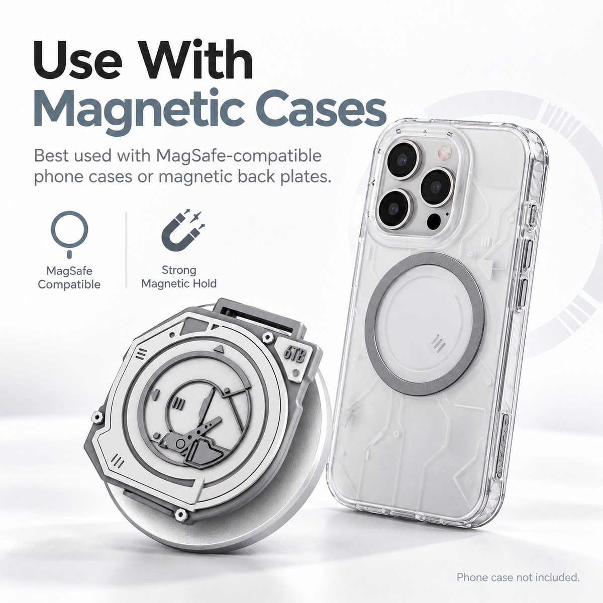 Meenova Hard Drive-Inspired Magnetic Phone Stand for MagSafe-Compatible Cases, 3D Mechanical Design