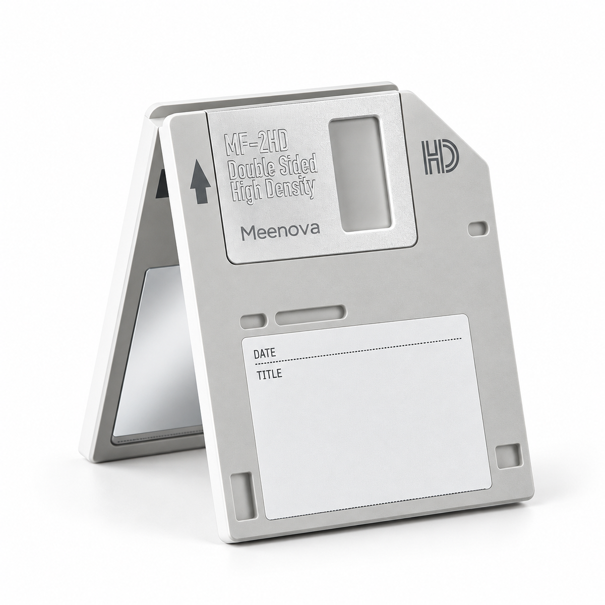 Meenova Retro Floppy Disk Magnetic Phone Stand with Mirror, Foldable Acrylic Desktop Holder 英文 HTML 描述