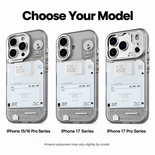 Meenova Retro Floppy Disk iPhone Case, Frosted Gray with Metal Camera Frame & Buttons