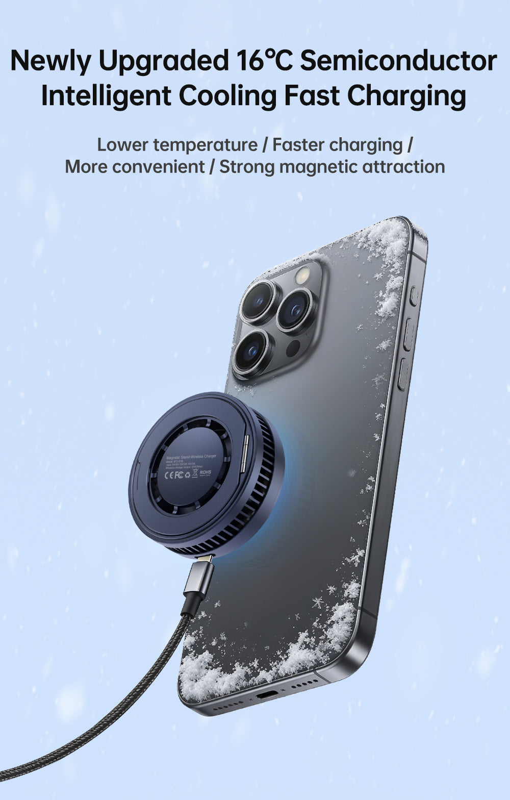 IcePoint D18 25W Magnetic Cooling Wireless Charger Stand