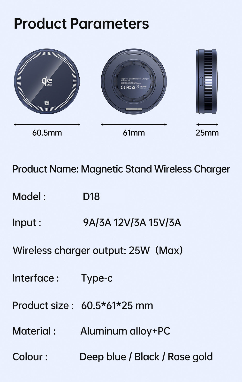 IcePoint D18 25W Magnetic Cooling Wireless Charger Stand