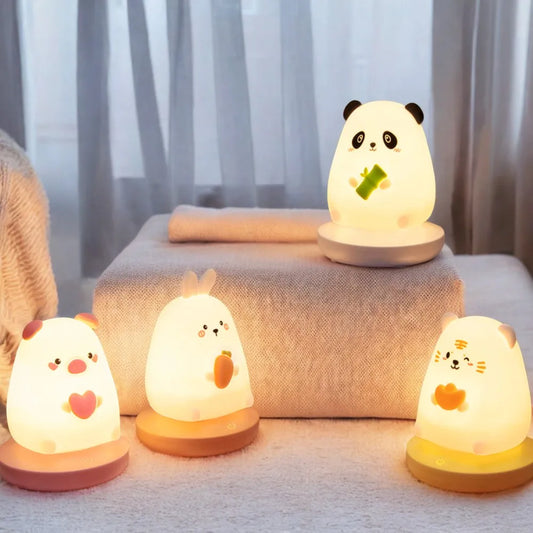 1200mAh Rechargeable LED Night Light with 3-Stage Dimming, Silicone Desk Lamp & Stress Toy for Kids Room, Bedroom Nightstand