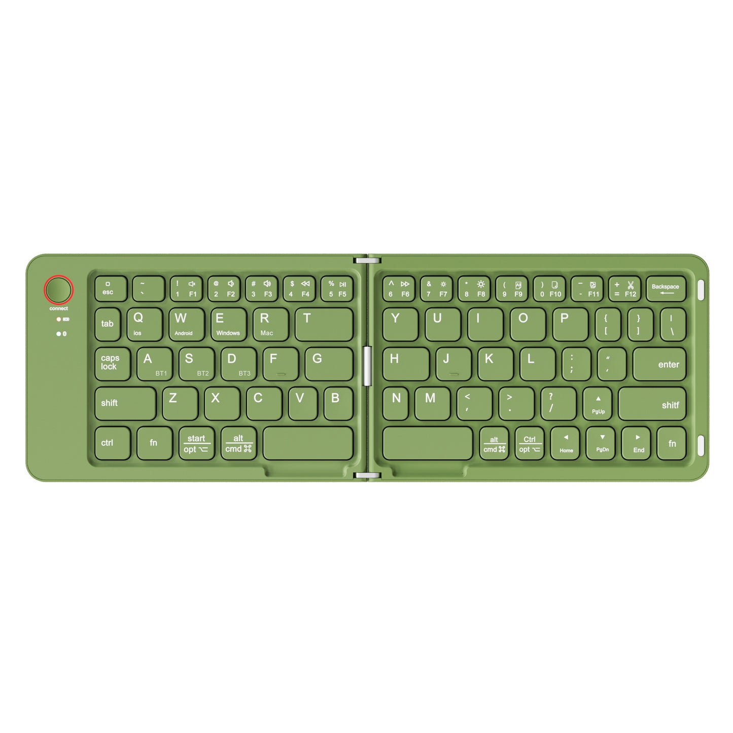 Meenova 67-Key Dual-Fold Bluetooth Keyboard, 3-Device Rechargeable Travel Keyboard with Phone Stand for iOS, Android, Windows & Mac
