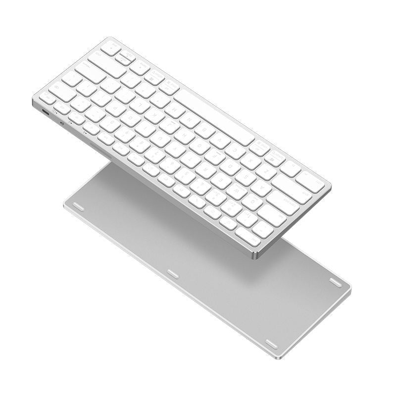 Wireless Dual-Mode Aluminum Keyboard with Touchpad & Numpad | Bluetooth 5.0 + 2.4G, Multi-Device Switchable, Ultra-Thin Rechargeable Keyboard for PC/Mac/Tablet