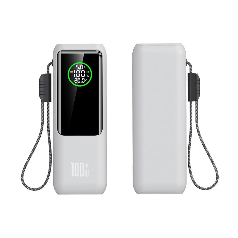 Meenova A57 100W Power Bank, 20000mAh USB-C PD Portable Laptop Charger with Built-In 60W USB-C Cable, 65W Recharging, 22.5W USB-A & LED Battery Display for MacBook, iPad, iPhone & Samsung