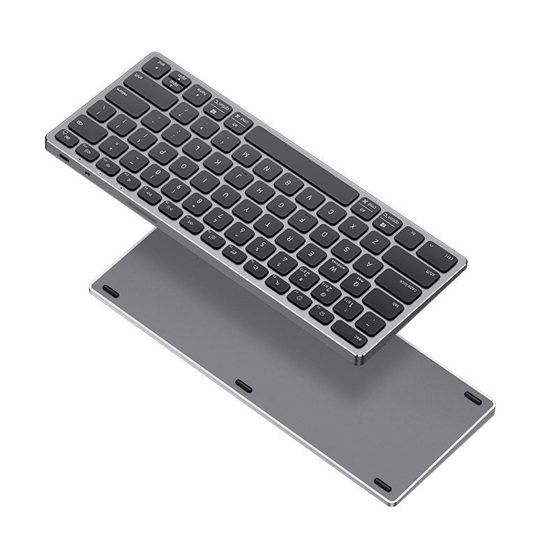 Wireless Dual-Mode Aluminum Keyboard with Touchpad & Numpad | Bluetooth 5.0 + 2.4G, Multi-Device Switchable, Ultra-Thin Rechargeable Keyboard for PC/Mac/Tablet