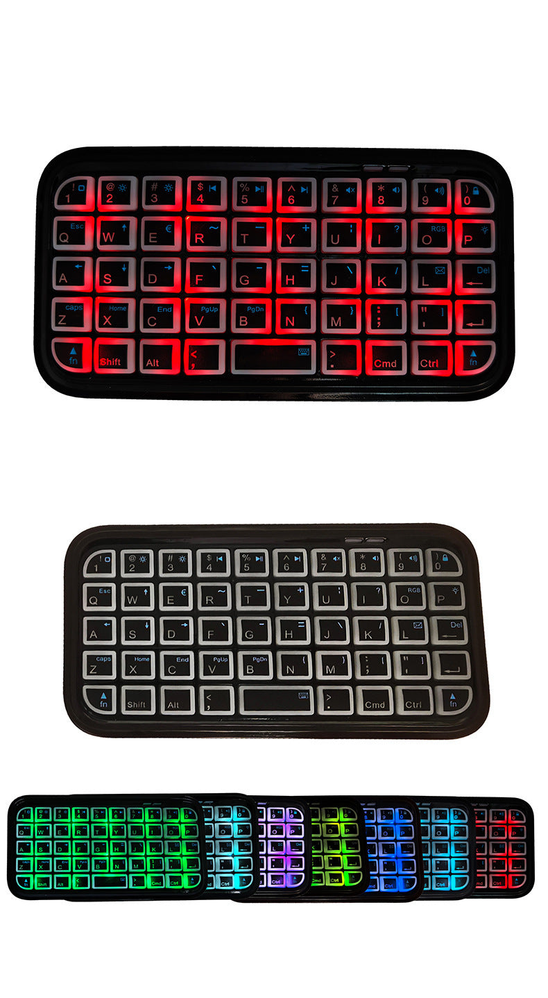 Mini Bluetooth Keyboard with Backlight, Dual-Mode (Bluetooth & Wired) Ultra-Thin Portable Keyboard for PC, Tablet, Smartphone, Windows, iOS, Android