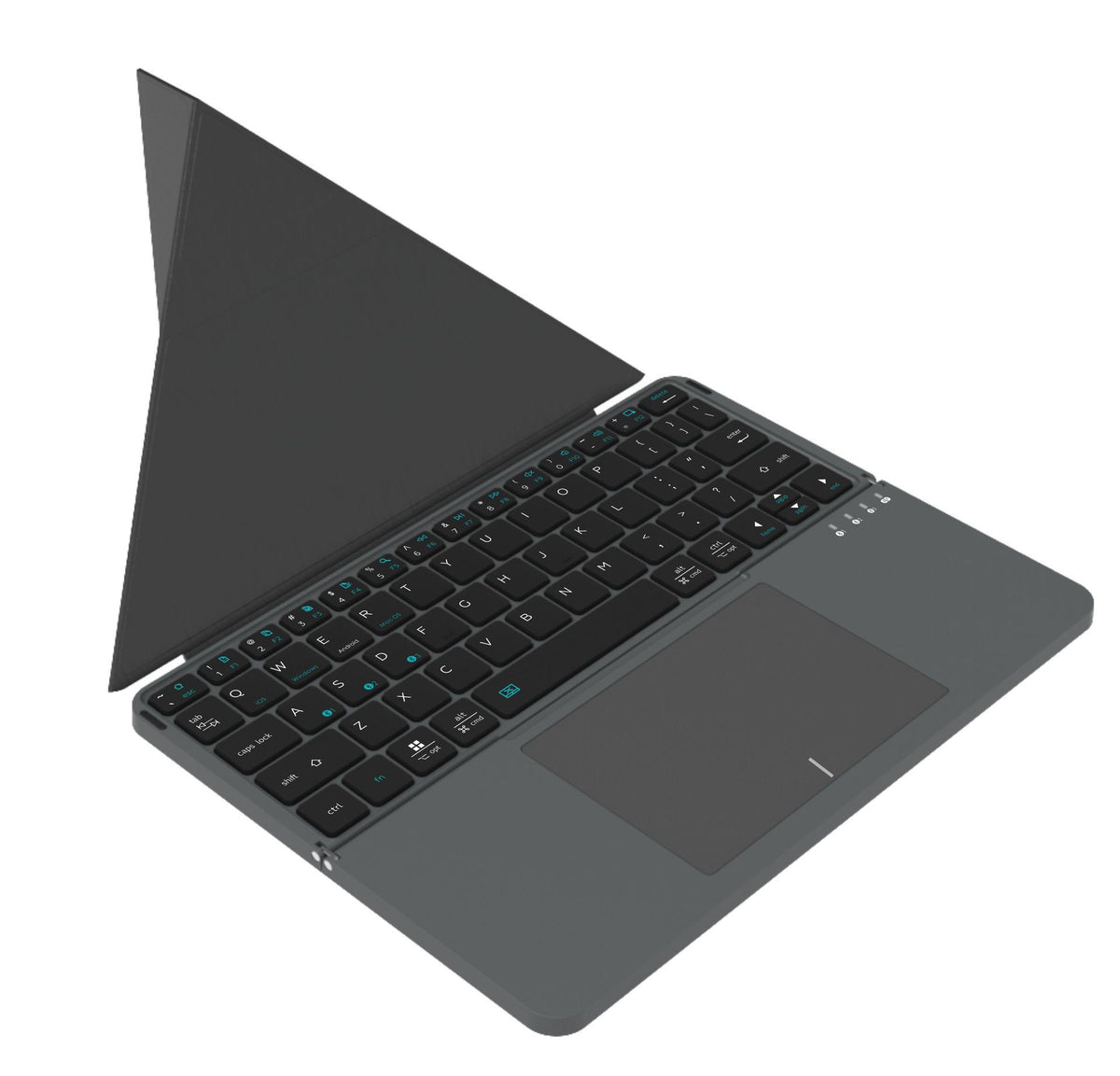 Foldable Bluetooth Keyboard with Touchpad & Leather Case | Ultra-Slim Wireless Multi-Device Keyboard for iPad, Tablet, Smartphone, PC | 200-Hour Battery Life, 3-Device Switch