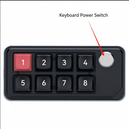 Meenova K815 8-Key Wired Mechanical Macro Keypad with Hot-Swappable Switches, RGB Backlight, Joystick & Metal Roller