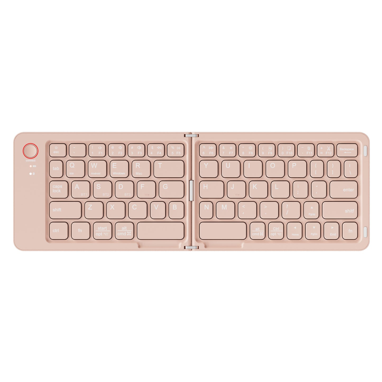 Meenova 67-Key Dual-Fold Bluetooth Keyboard, 3-Device Rechargeable Travel Keyboard with Phone Stand for iOS, Android, Windows & Mac