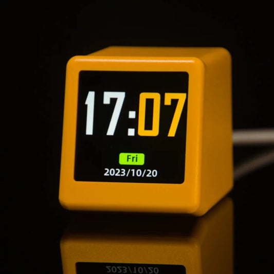 Meenova 1.54" WiFi Smart Desktop Weather Clock with Color Display, Temperature, Humidity, Calendar and Custom Animated Themes