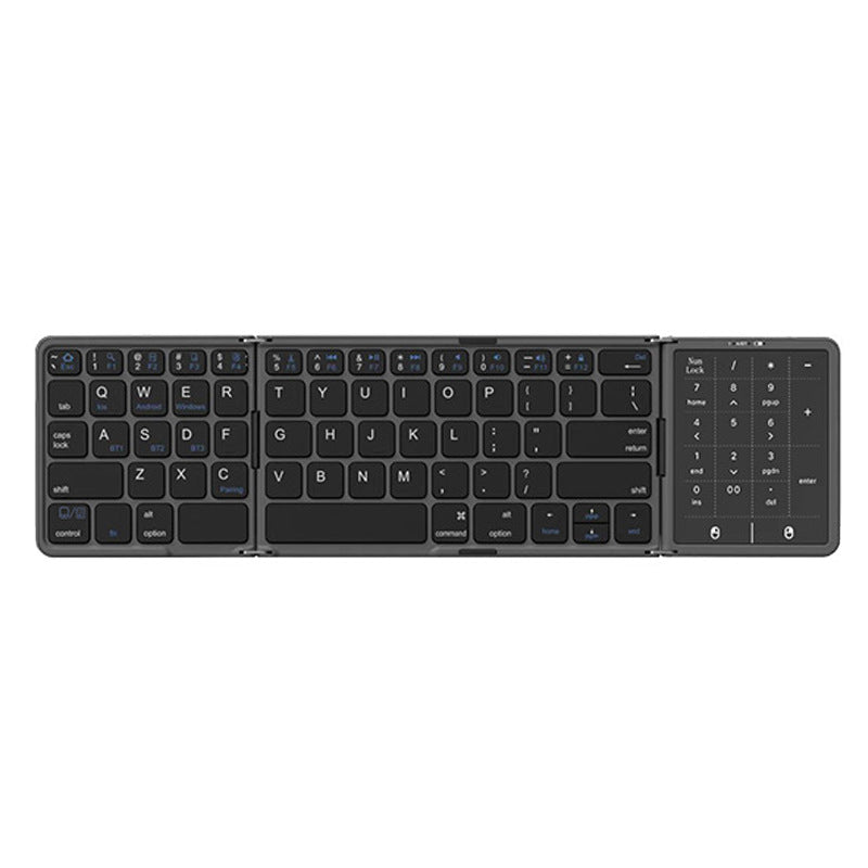 Meenova 64-Key Tri-Fold Bluetooth Keyboard with Touchpad, 3-Device Rechargeable Travel Keyboard for iPad, Mac, Windows & Android