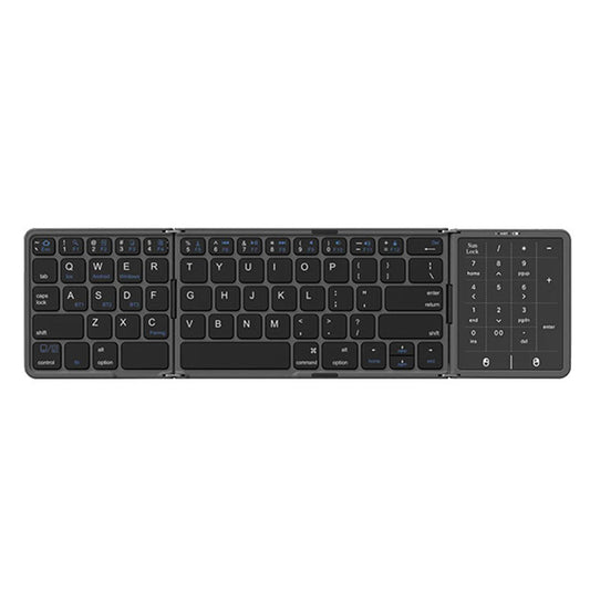 Meenova 64-Key Tri-Fold Bluetooth Keyboard with Touchpad, 3-Device Rechargeable Travel Keyboard for iPad, Mac, Windows & Android