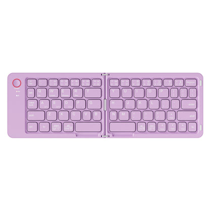Meenova 67-Key Dual-Fold Bluetooth Keyboard, 3-Device Rechargeable Travel Keyboard with Phone Stand for iOS, Android, Windows & Mac