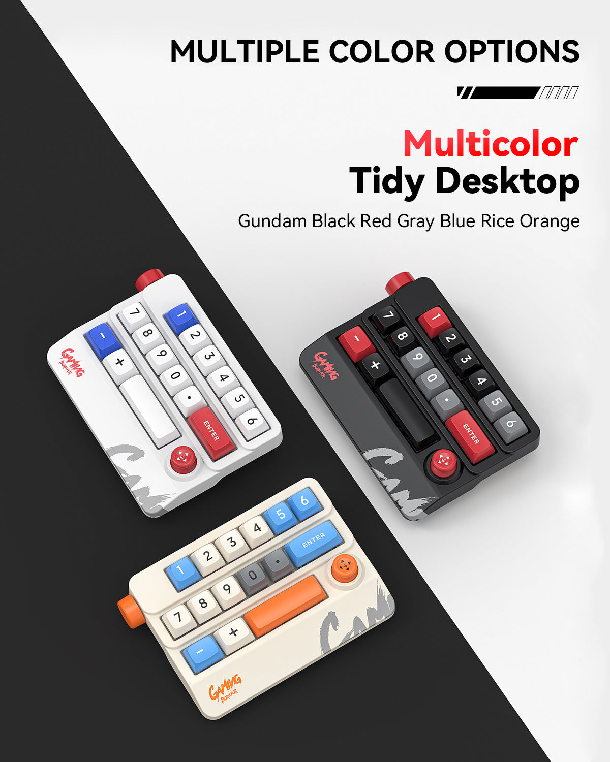 Meenova K809 15-Key Mechanical Numeric Macro Keypad with Joystick, Rotary Knob, Hot-Swappable Red Switches, RGB & Onboard Memory