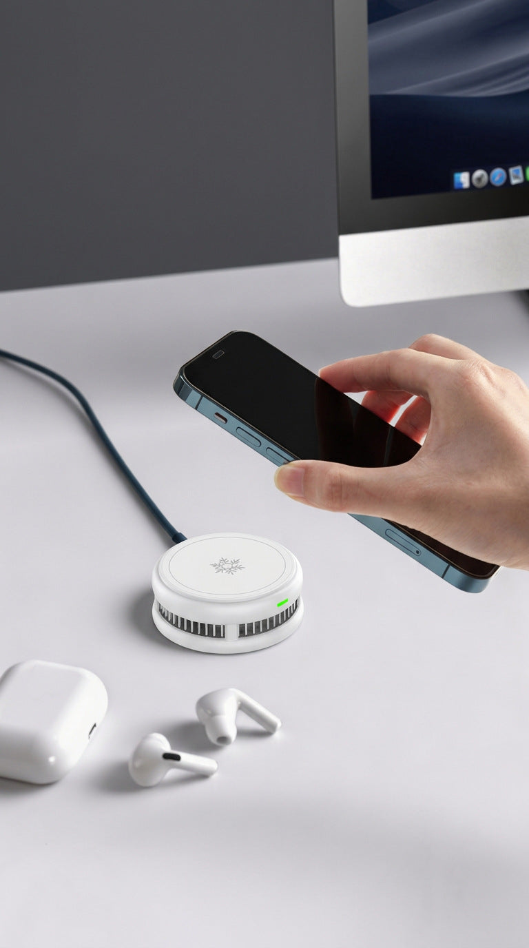 Meenova 25W MagSafe-Compatible Wireless Charger Stand with Semiconductor Cooling, Aluminum Alloy Magnetic Charging Dock for iPhone 17 Pro Max, 16 Pro Max