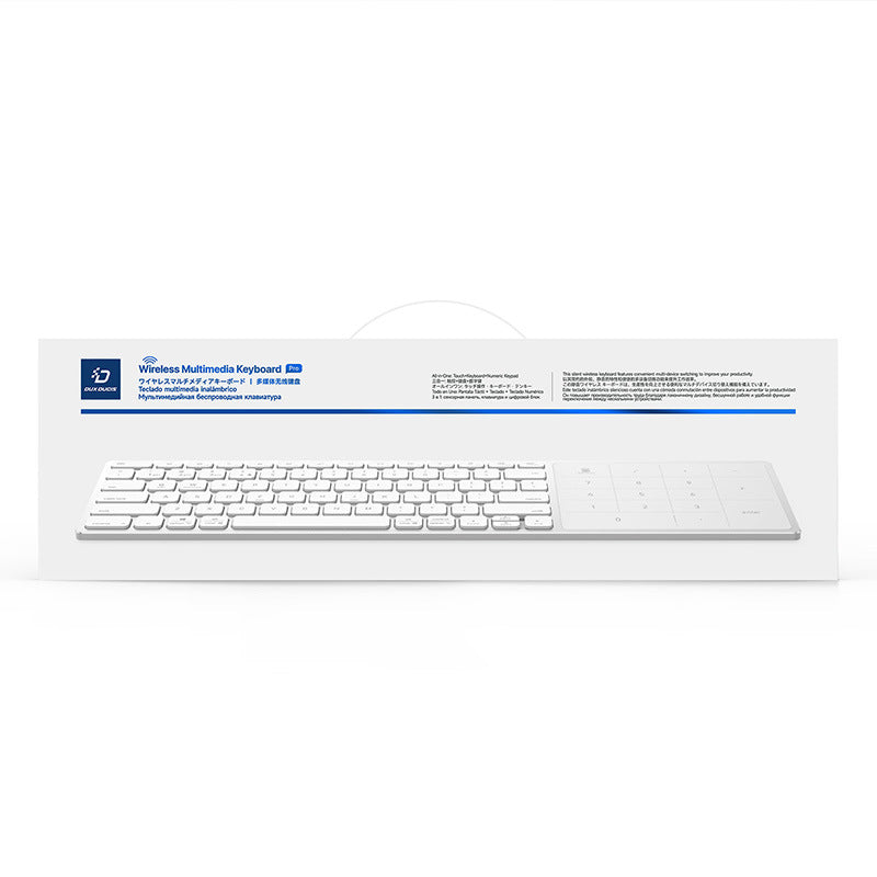 Wireless Dual-Mode Aluminum Keyboard with Touchpad & Numpad | Bluetooth 5.0 + 2.4G, Multi-Device Switchable, Ultra-Thin Rechargeable Keyboard for PC/Mac/Tablet