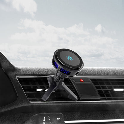 Meenova Qi2 15W MagSafe Car Mount Charger with Semiconductor Cooling, Adjustable Vent Phone Holder for iPhone 18/17/16/15/14/13/12