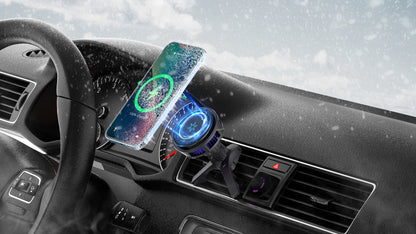 Meenova Qi2 15W MagSafe Car Mount Charger with Semiconductor Cooling, Adjustable Vent Phone Holder for iPhone 18/17/16/15/14/13/12