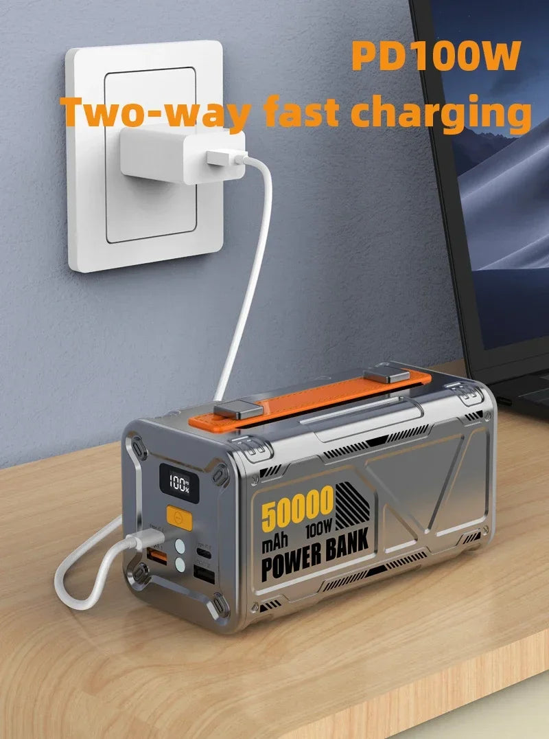Meenova PB50K1 50000 mAh PD100W Fast Charging Power Bank USB C Large Capacity External Spare Battery Charger For iPhone 17 Xiaomi Samsung S25 Laptop 50K