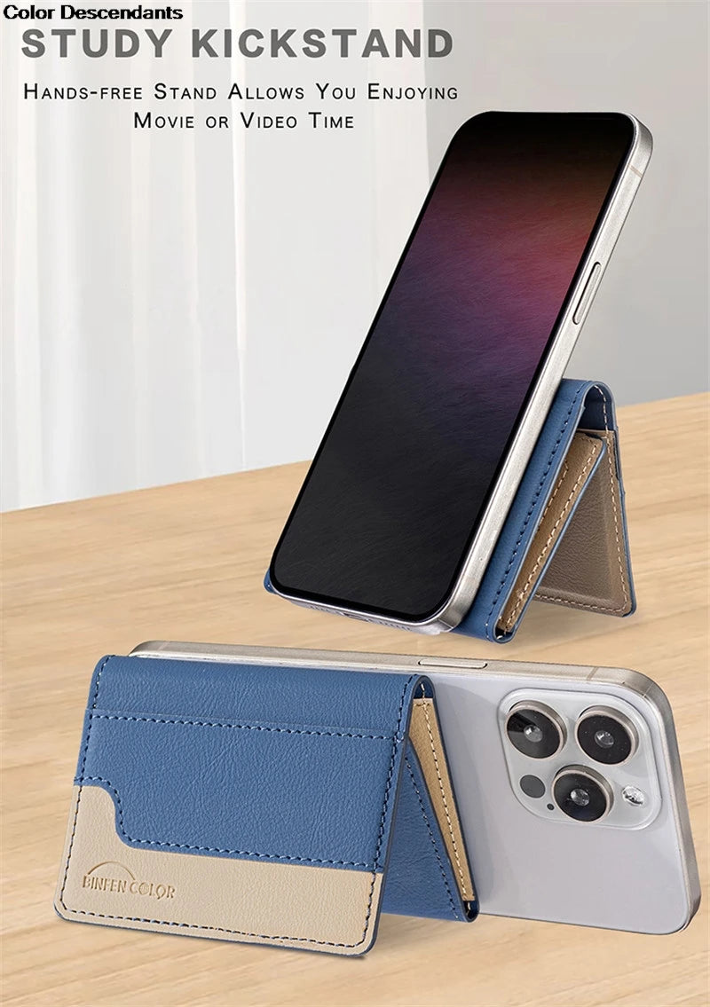 Meenova MagSafe Wallet Bag With 6 Card Slots Multi-Slot Auto-Aligning Magnetic Kickstand Card Holder High-Strength Adsorption and Stand Function