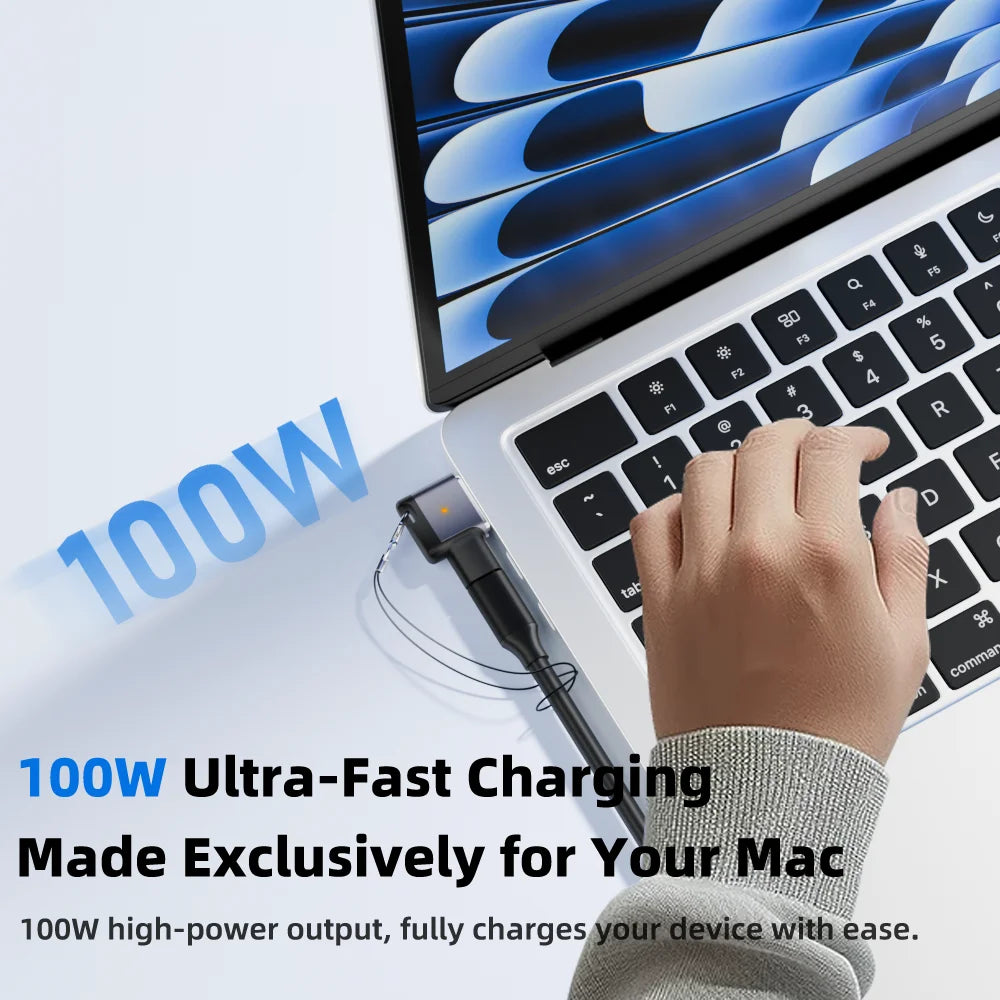 PD 100W Type‑C to MagSafe 3 Magnetic Fast Charging Adapter Compatible with MacBook Air / Pro M1 M2 M3 M4 M5