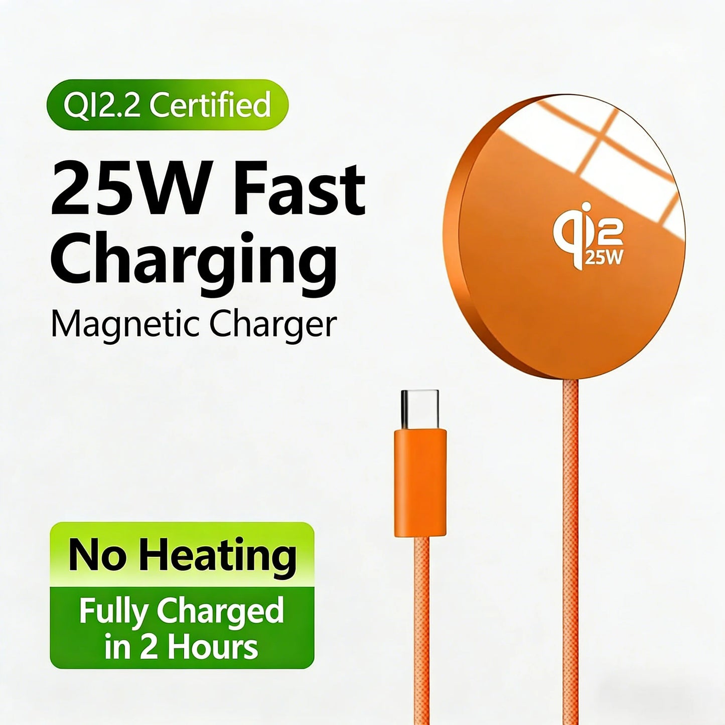 New Qi2.2 magnetic charger For 25W super wireless fast charging For iPhone 17 16 15 14 13 12 Pro Max Samsung S25 S23 S22