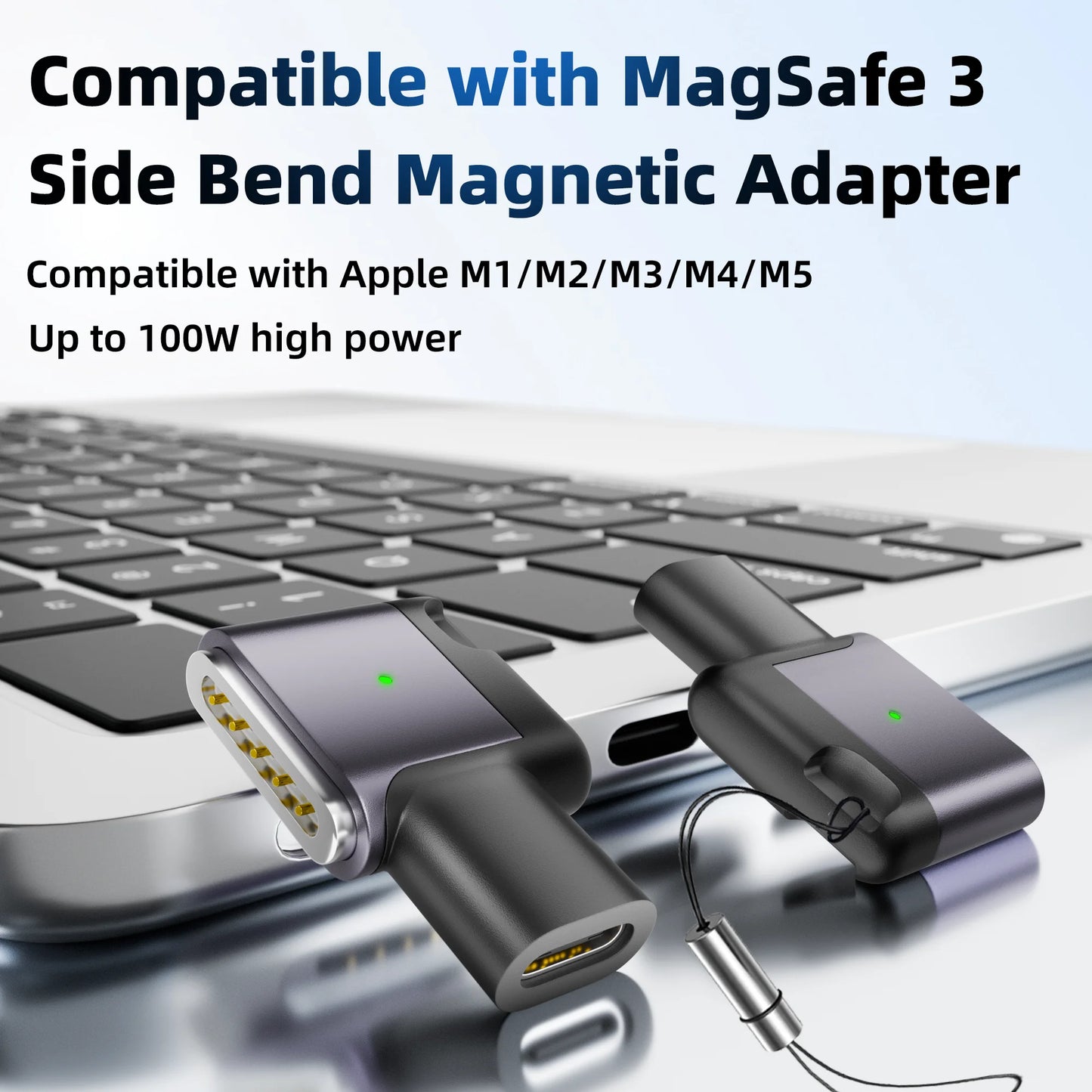 PD 100W Type‑C to MagSafe 3 Magnetic Fast Charging Adapter Compatible with MacBook Air / Pro M1 M2 M3 M4 M5