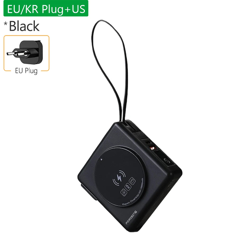 6IN1 22.5W qi2 Magnetic Power bank Charging 10000mAh for Apple Watch built-in Cable Magsafe KR/AU/EU/US/UK Plug Charger
