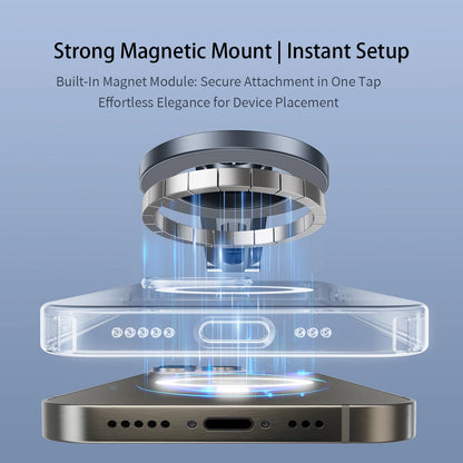 Meenova E06 Foldable Magnetic Phone Tripod & Selfie Grip for iPhone 18 Pro Max & iPhone Duo, 360° Adjustable Portable Phone Stand