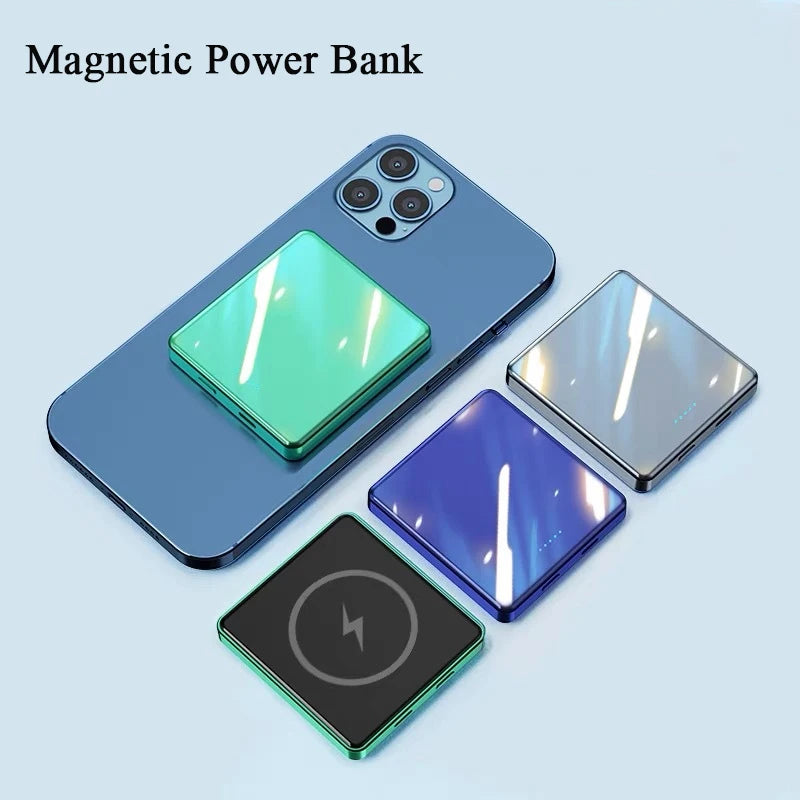 10000mAh Credit-Card Size Magnetic Power Bank MagSafe PD20W+15W Qi2 Ultra-Thin for iPhone 17/16/15/14/13/12 Pro Max Plus – Pocket-Friendly Charger – 2.76×2.56×0.71in, 7oz, Travel Essential
