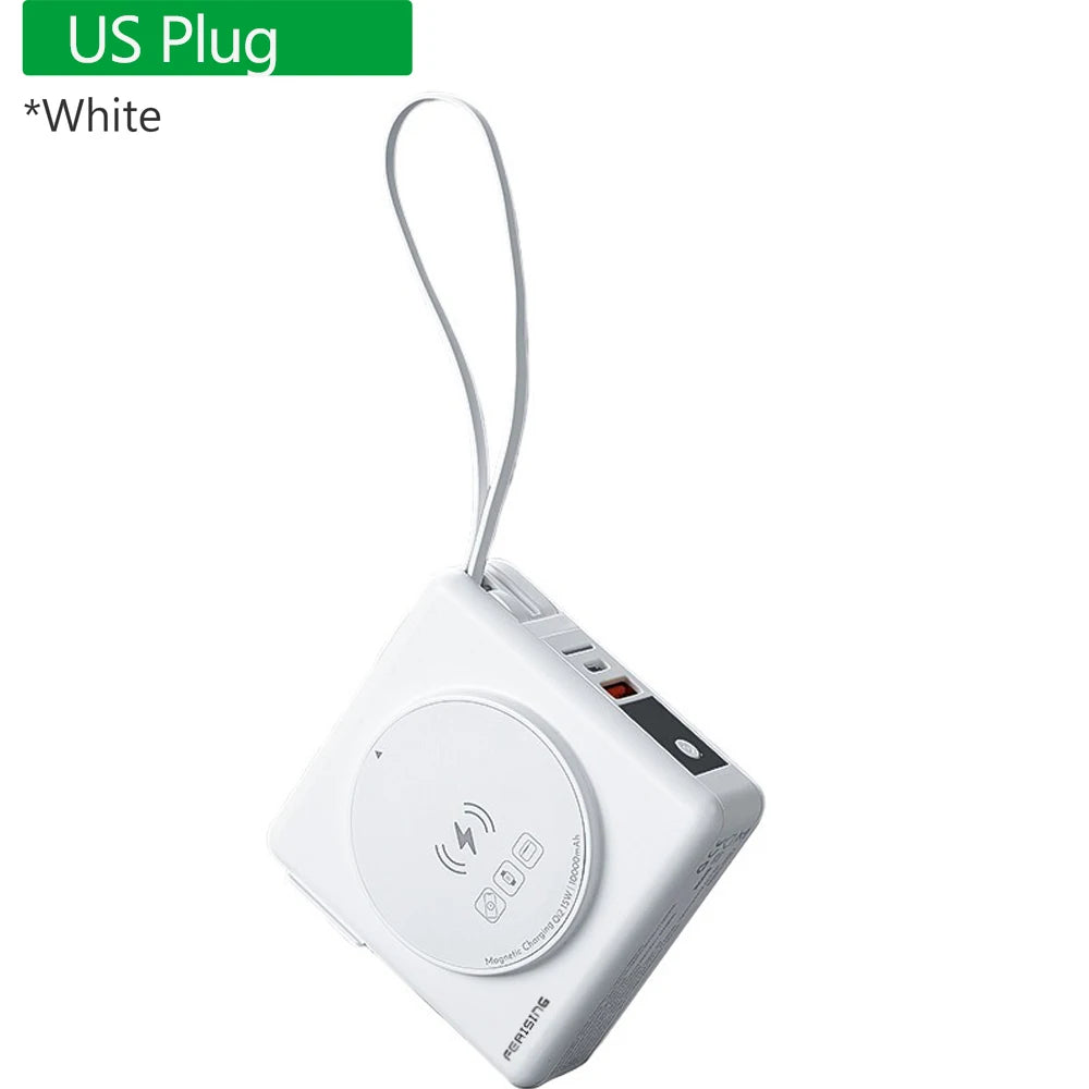 6IN1 22.5W qi2 Magnetic Power bank Charging 10000mAh for Apple Watch built-in Cable Magsafe KR/AU/EU/US/UK Plug Charger